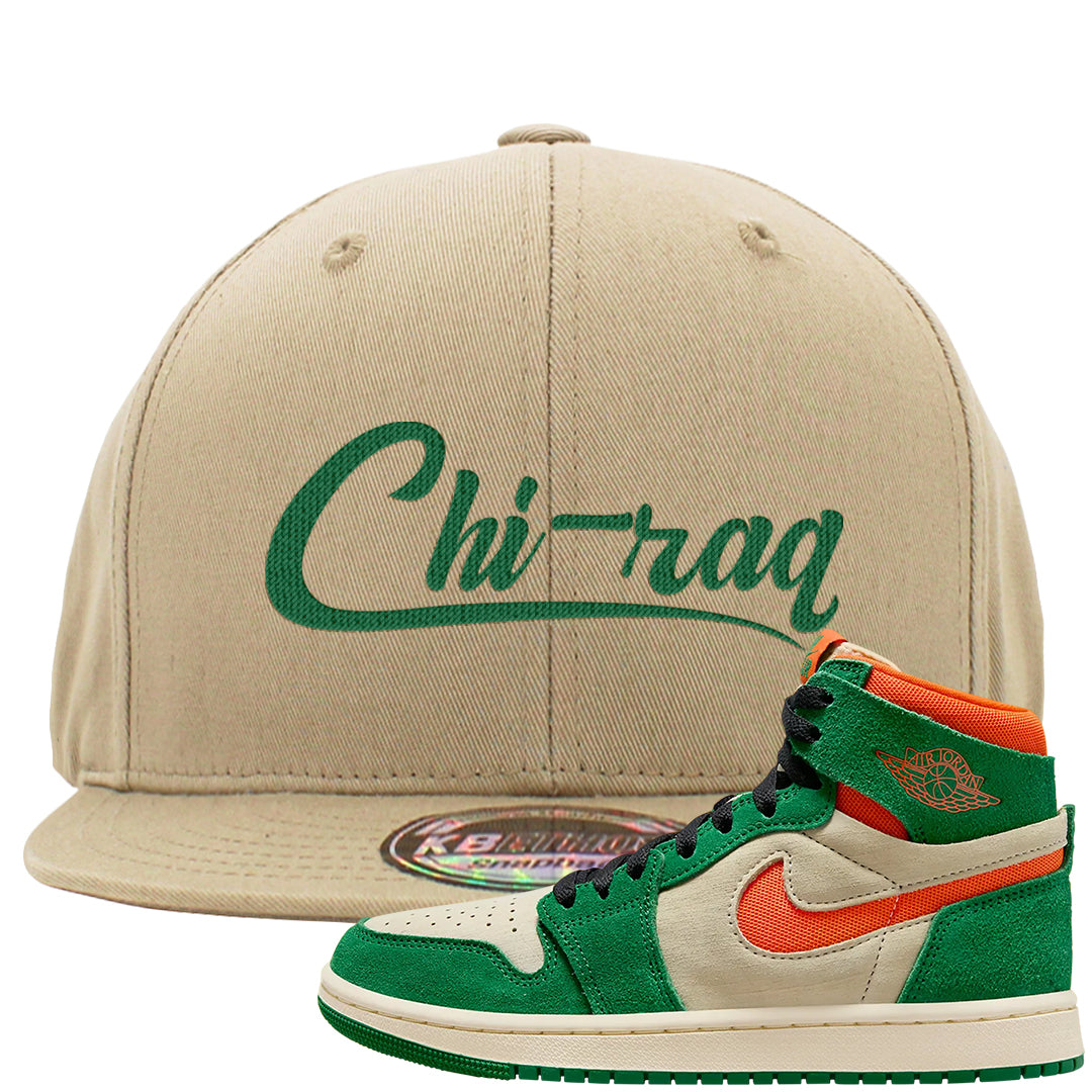 Orange Blaze Zoom 1s Snapback Hat | Chiraq, Khaki