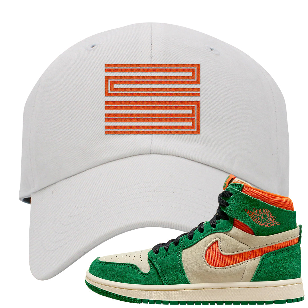 Orange Blaze Zoom 1s Dad Hat | Double Line 23, White