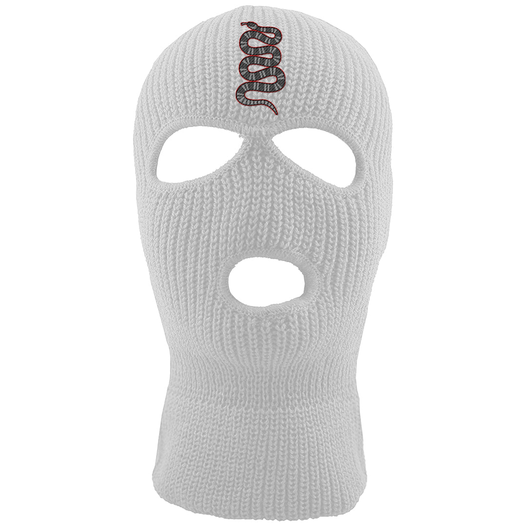 Black Cement 2s Ski Mask | Coiled Snake, White