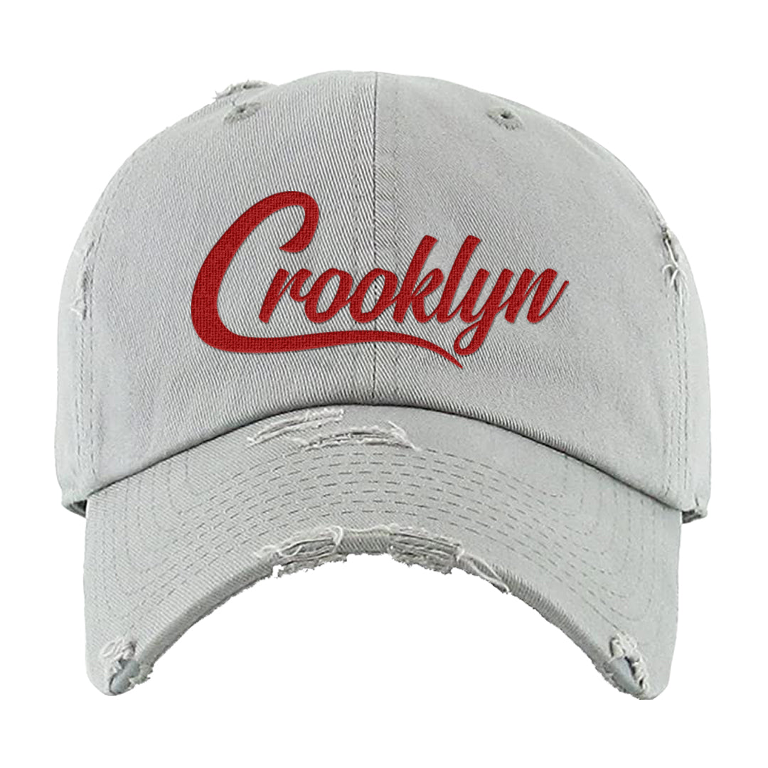 Black Cement 2s Distressed Dad Hat | Crooklyn, Light Gray