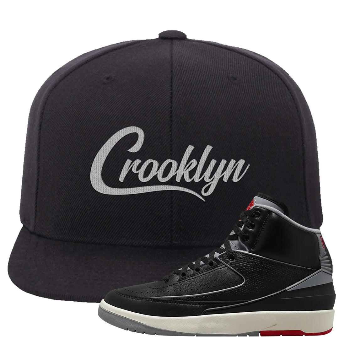 Black Cement 2s Snapback Hat | Crooklyn, Black