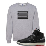 Black Cement 2s Crewneck Sweatshirt | Double Line 23, Ash