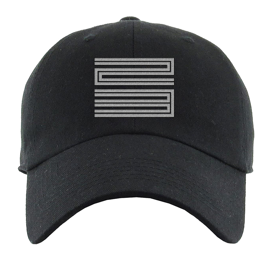 Black Cement 2s Dad Hat | Double Line 23, Black