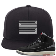 Black Cement 2s Snapback Hat | Double Line 23, Black