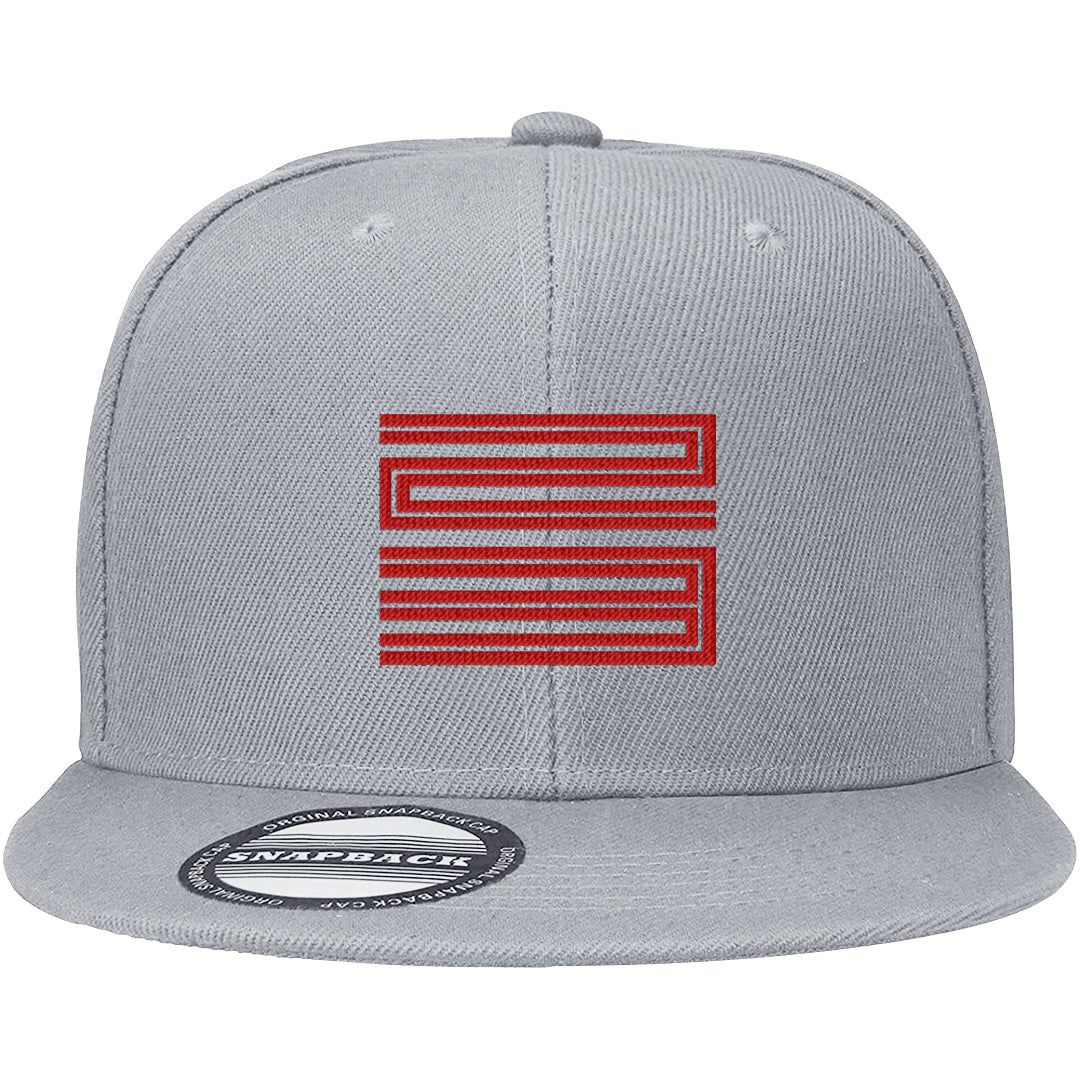Black Cement 2s Snapback Hat | Double Line 23, Light Gray