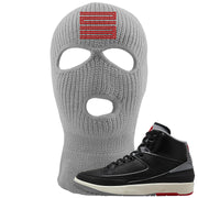 Black Cement 2s Ski Mask | Double Line 23, Light Gray