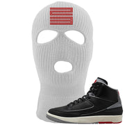 Black Cement 2s Ski Mask | Double Line 23, White