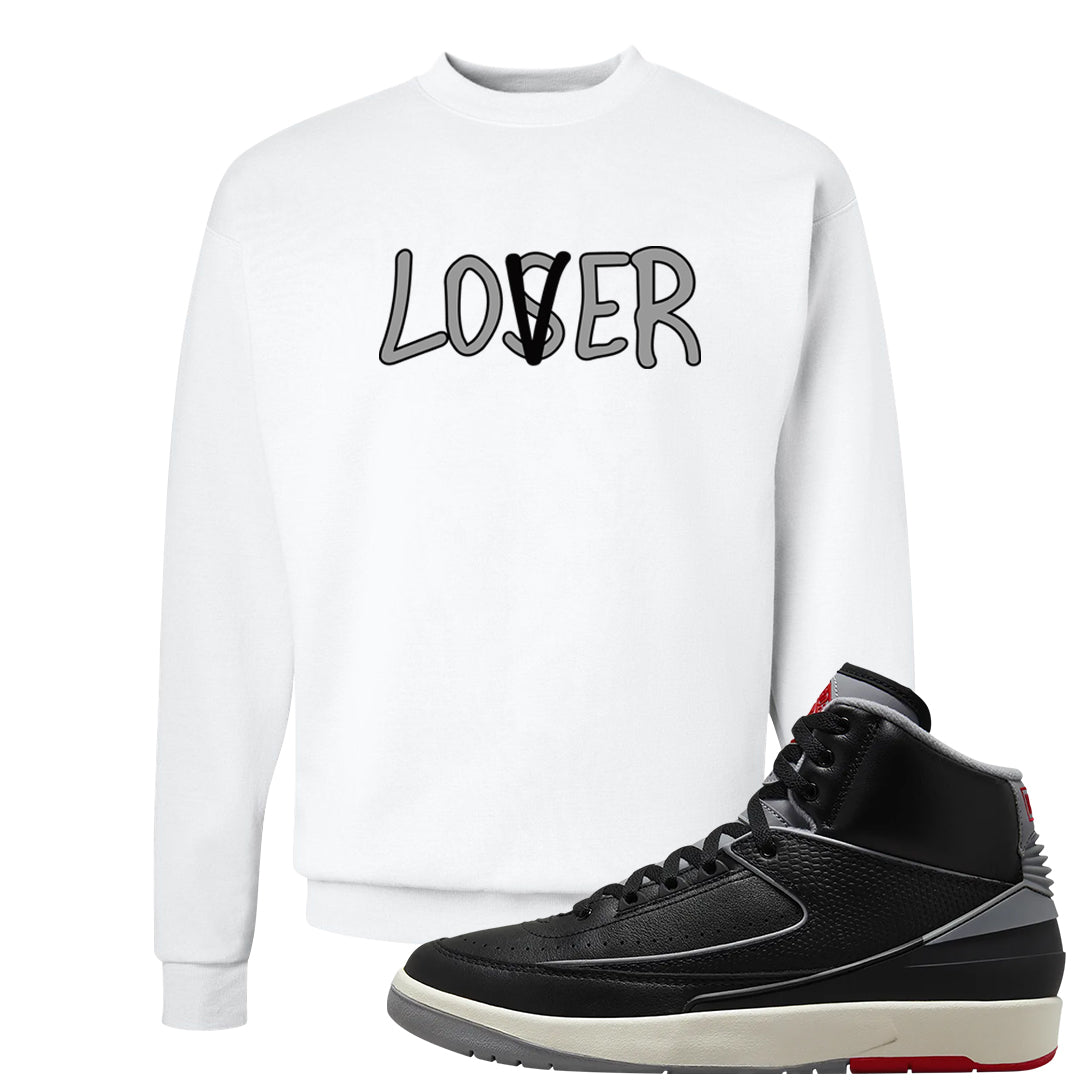 Black Cement 2s Crewneck Sweatshirt | Lover, White