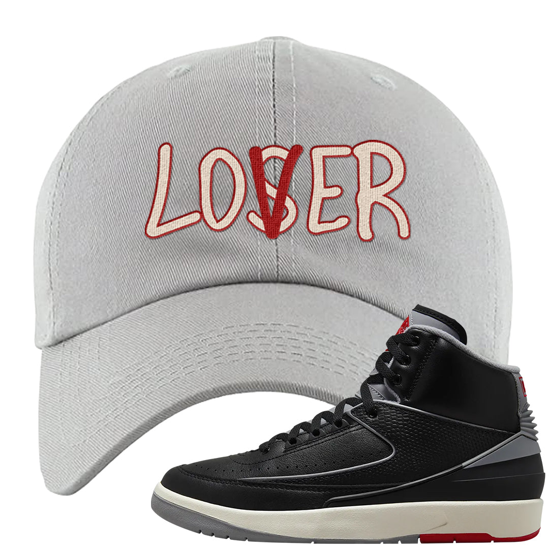 Black Cement 2s Dad Hat | Lover, Light Gray