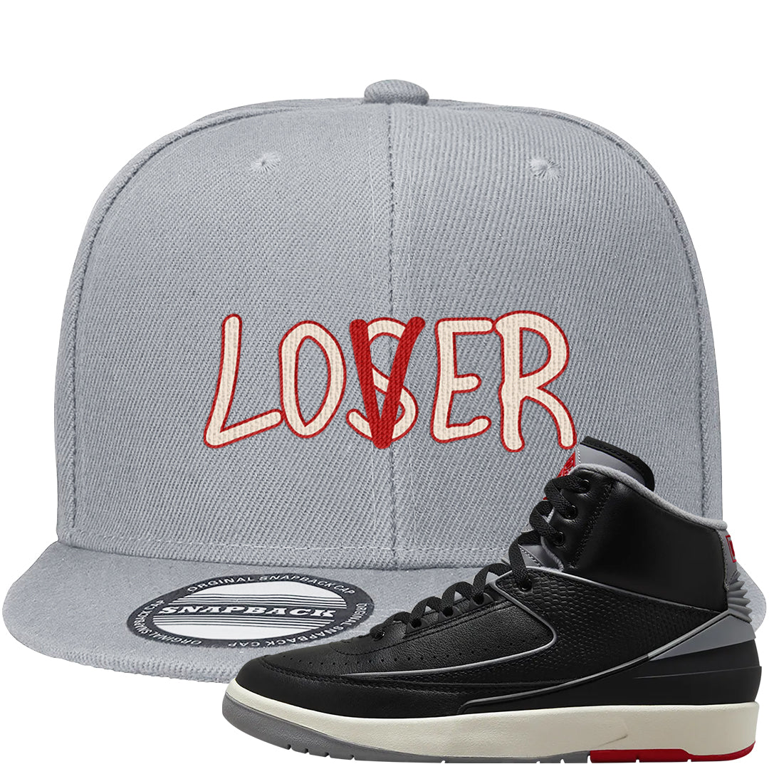 Black Cement 2s Snapback Hat | Lover, Light Gray