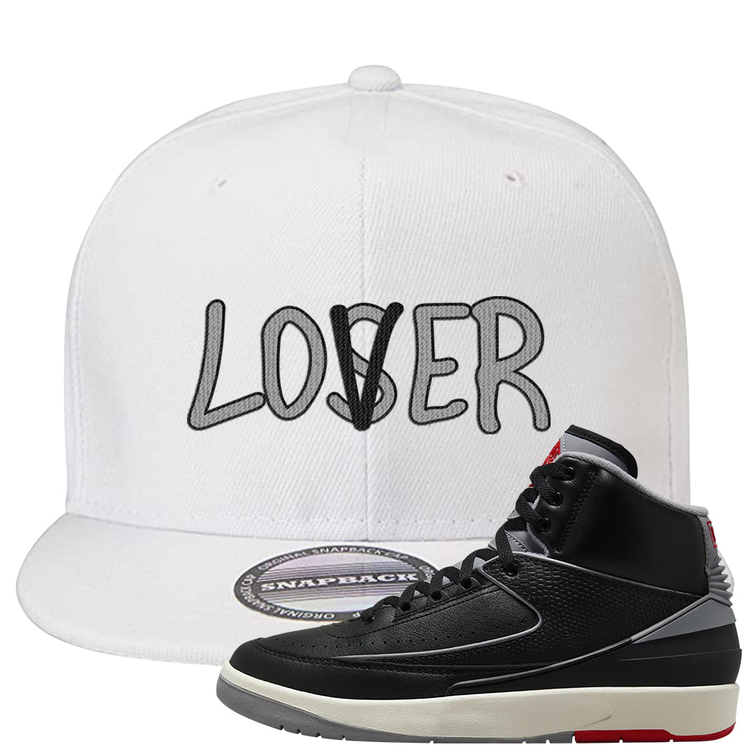 Black Cement 2s Snapback Hat | Lover, White
