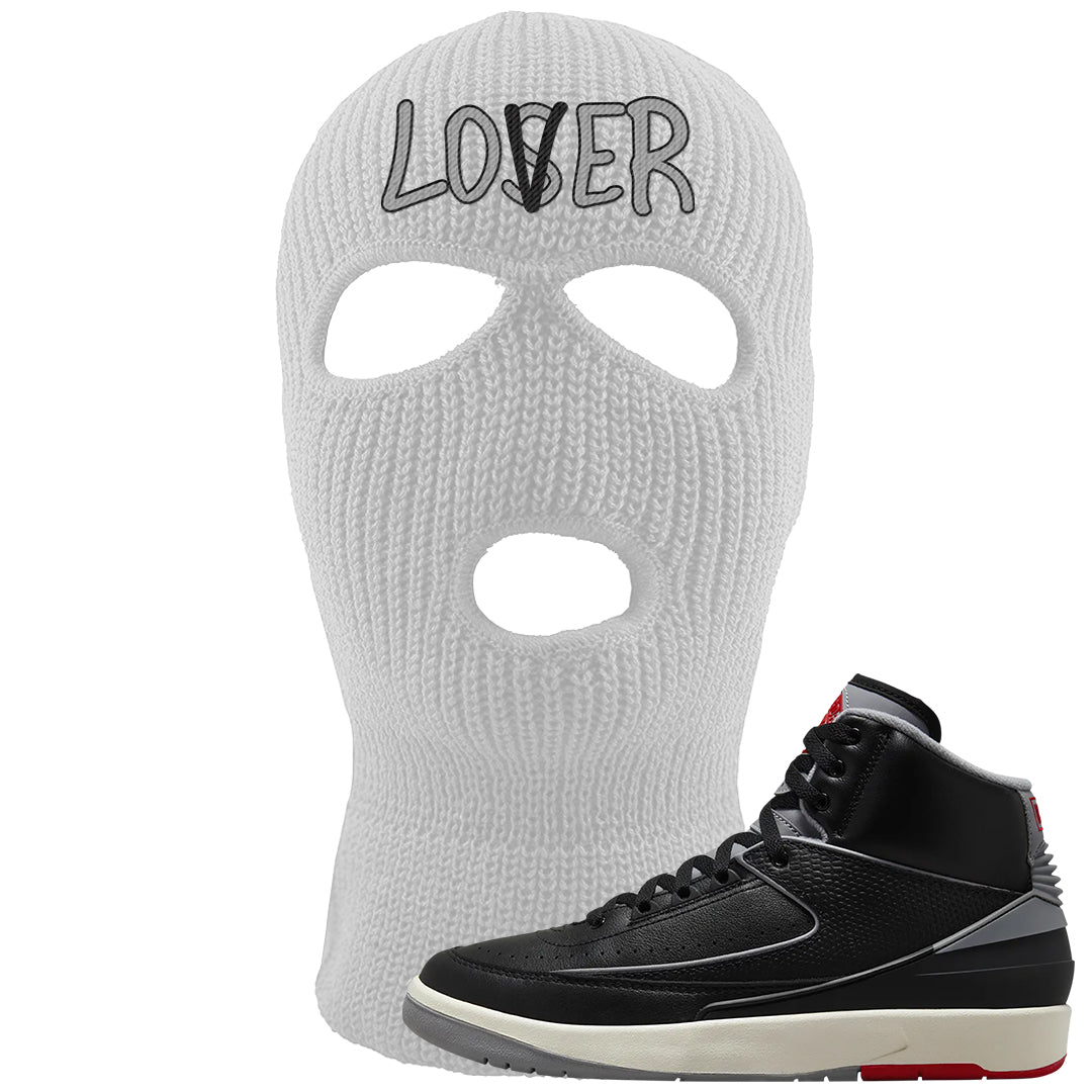 Black Cement 2s Ski Mask | Lover, White