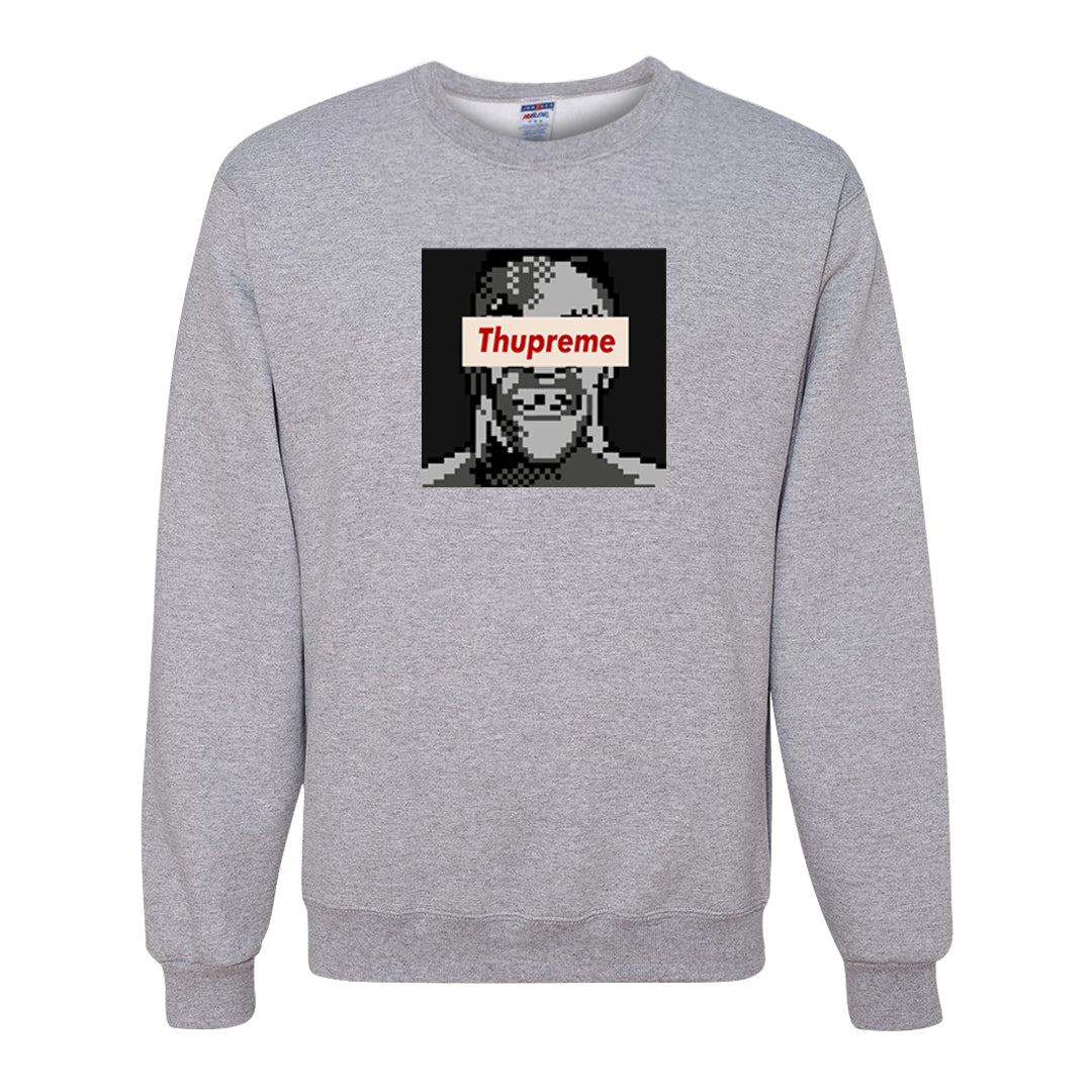 Black Cement 2s Crewneck Sweatshirt | Thupreme, Ash