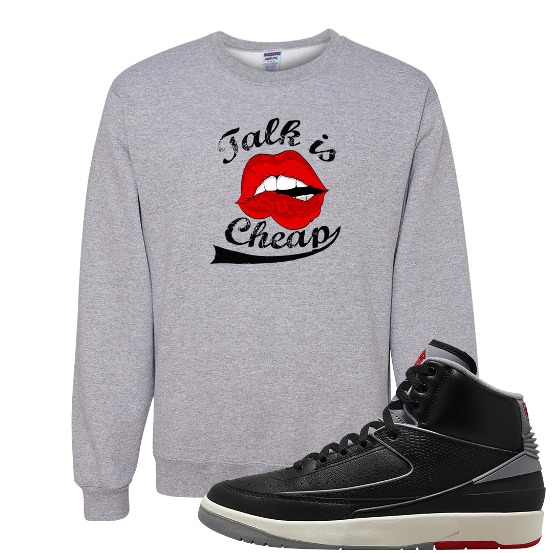 Black Cement 2s Crewneck Sweatshirt | Talk Lips, Ash