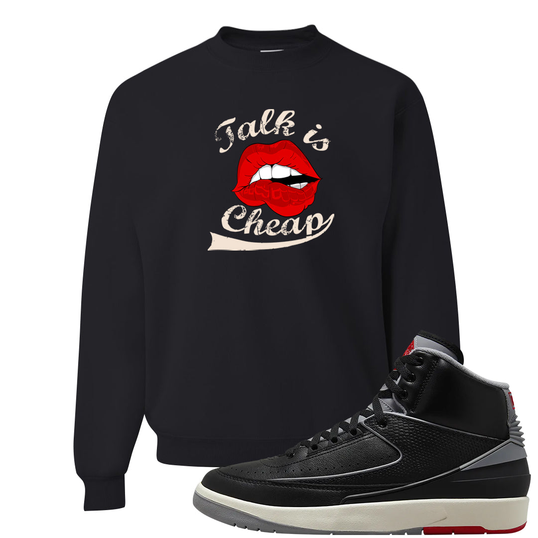 Black Cement 2s Crewneck Sweatshirt | Talk Lips, Black