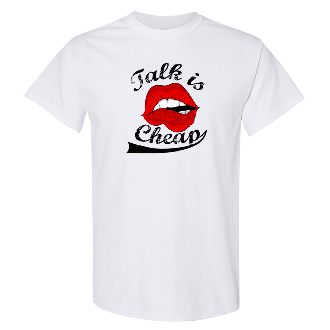 Black Cement 2s T Shirt | Talk Lips, White