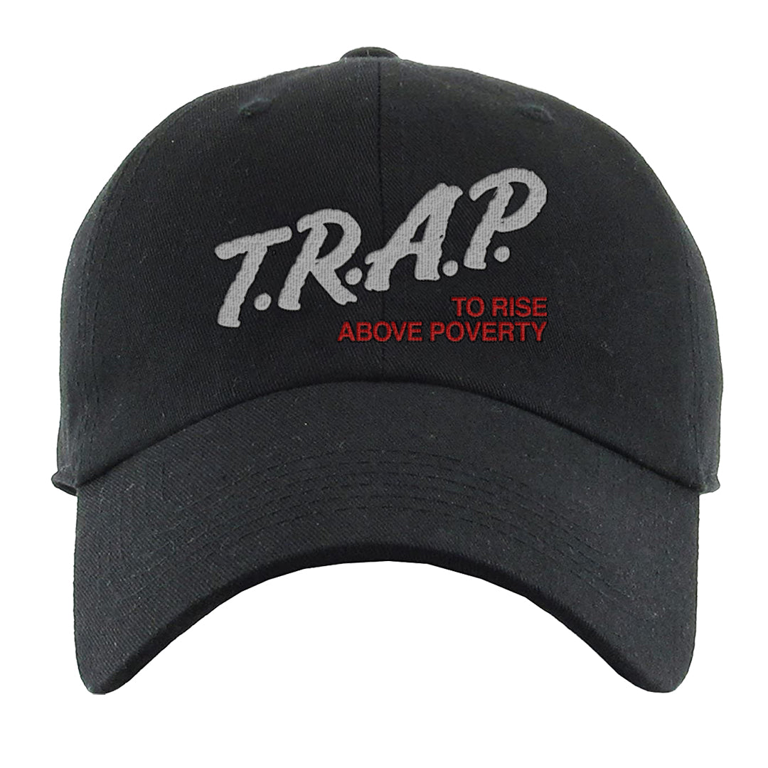 Black Cement 2s Dad Hat | Trap To Rise Above Poverty, Black