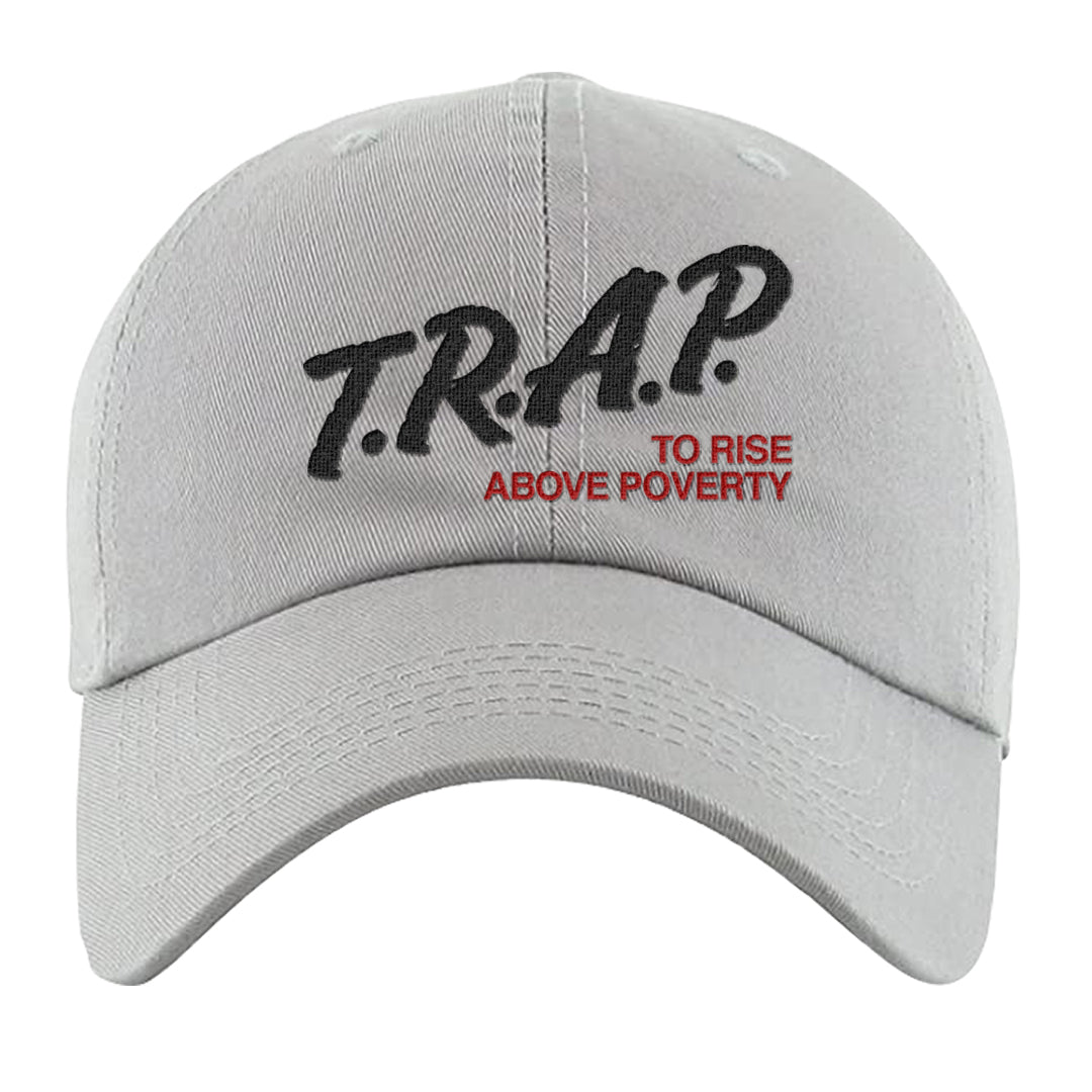 Black Cement 2s Dad Hat | Trap To Rise Above Poverty, Light Gray