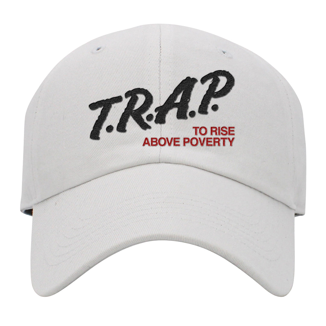 Black Cement 2s Dad Hat | Trap To Rise Above Poverty, White