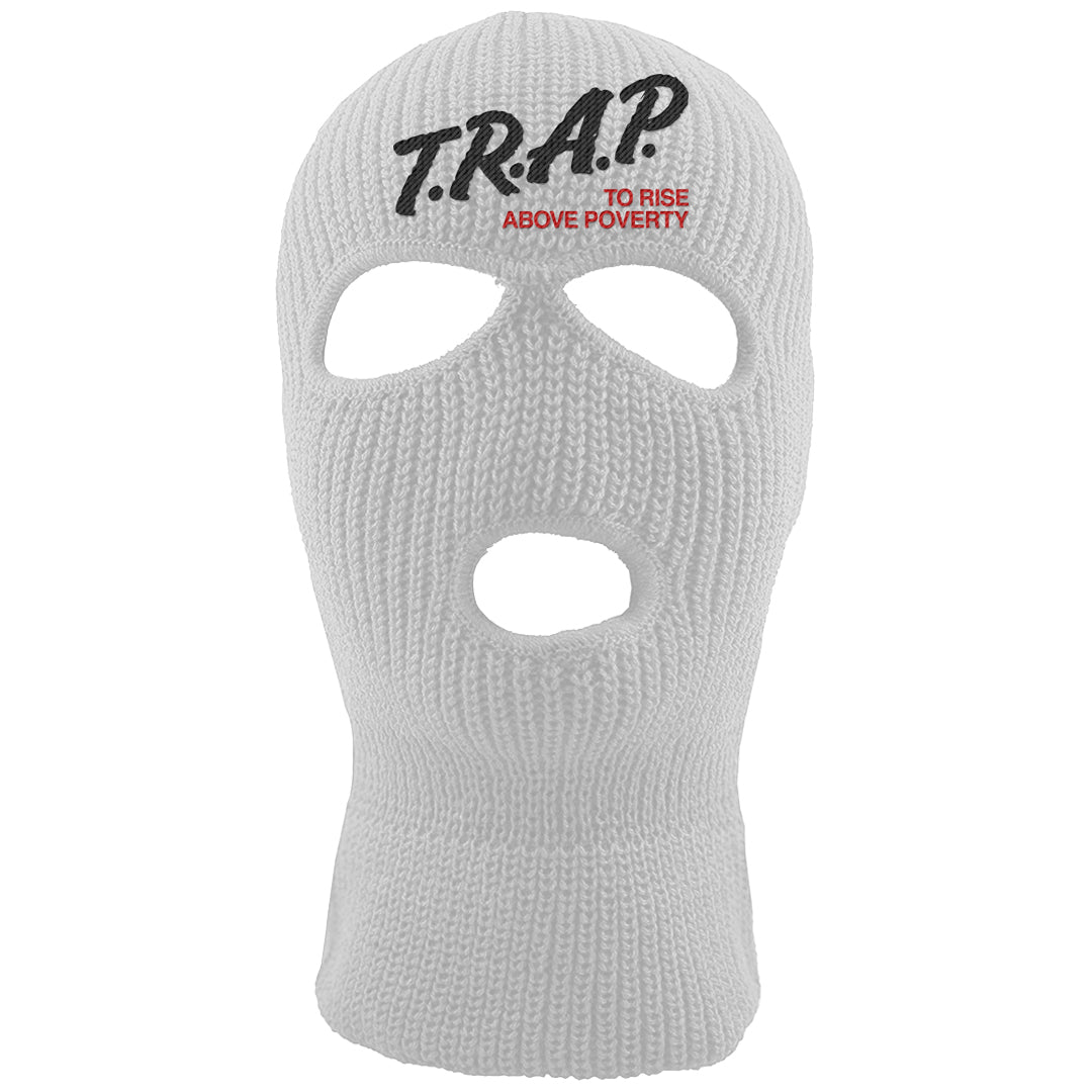 Black Cement 2s Ski Mask | Trap To Rise Above Poverty, White