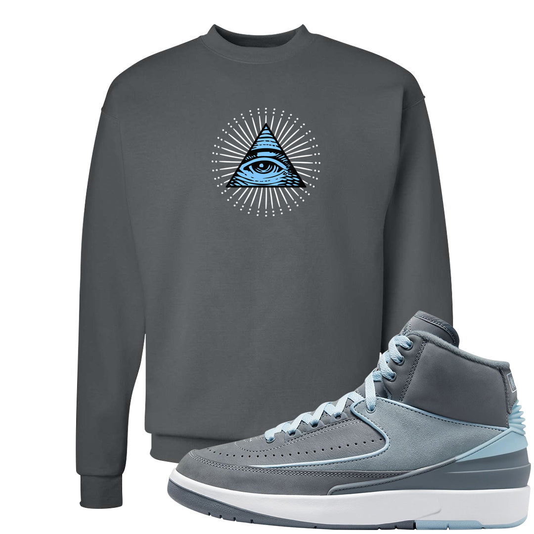 Cool Grey 2s Crewneck Sweatshirt | All Seeing Eye, Smoke Grey