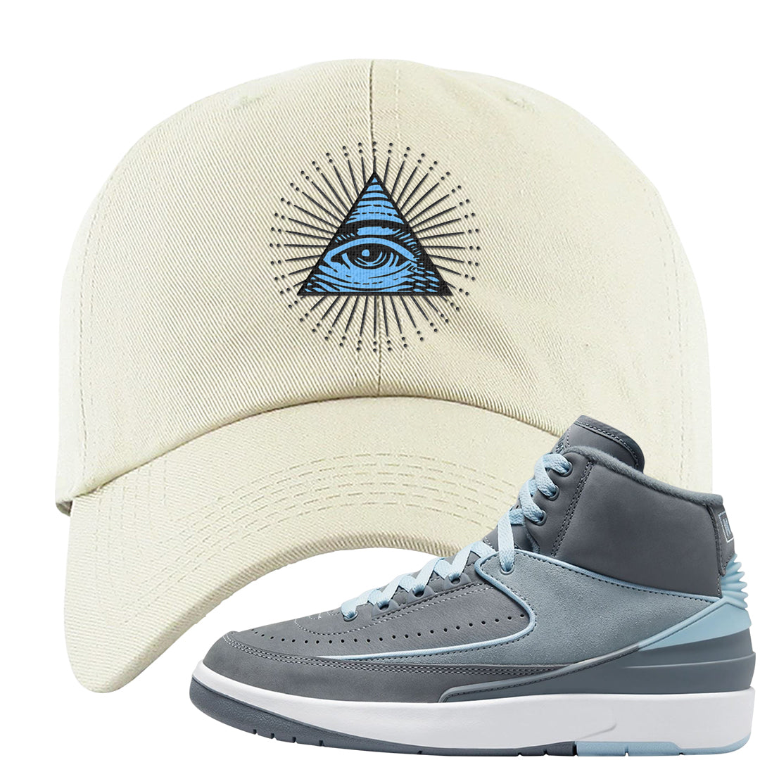 Cool Grey 2s Dad Hat | All Seeing Eye, White