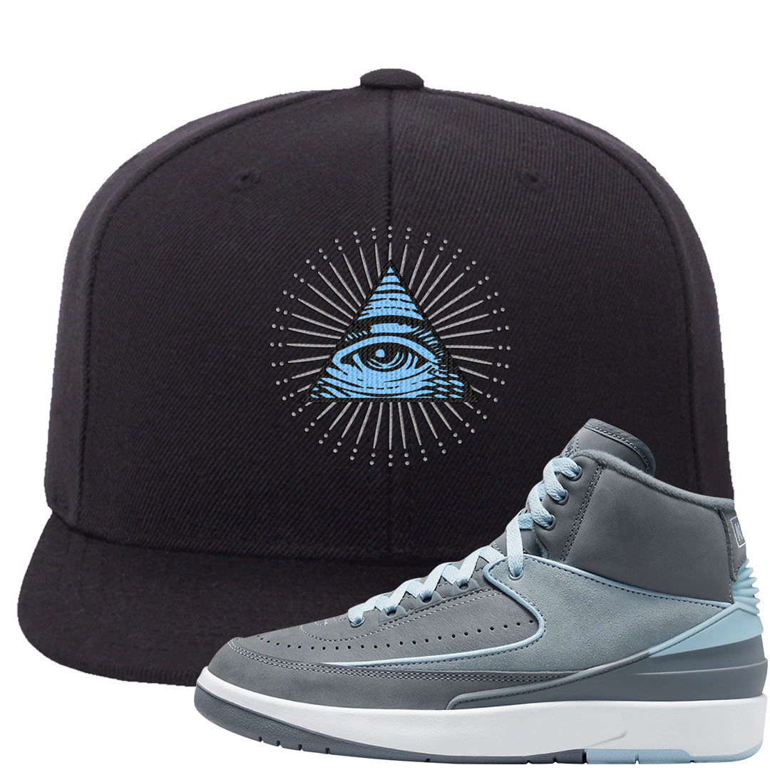 Cool Grey 2s Snapback Hat | All Seeing Eye, Black