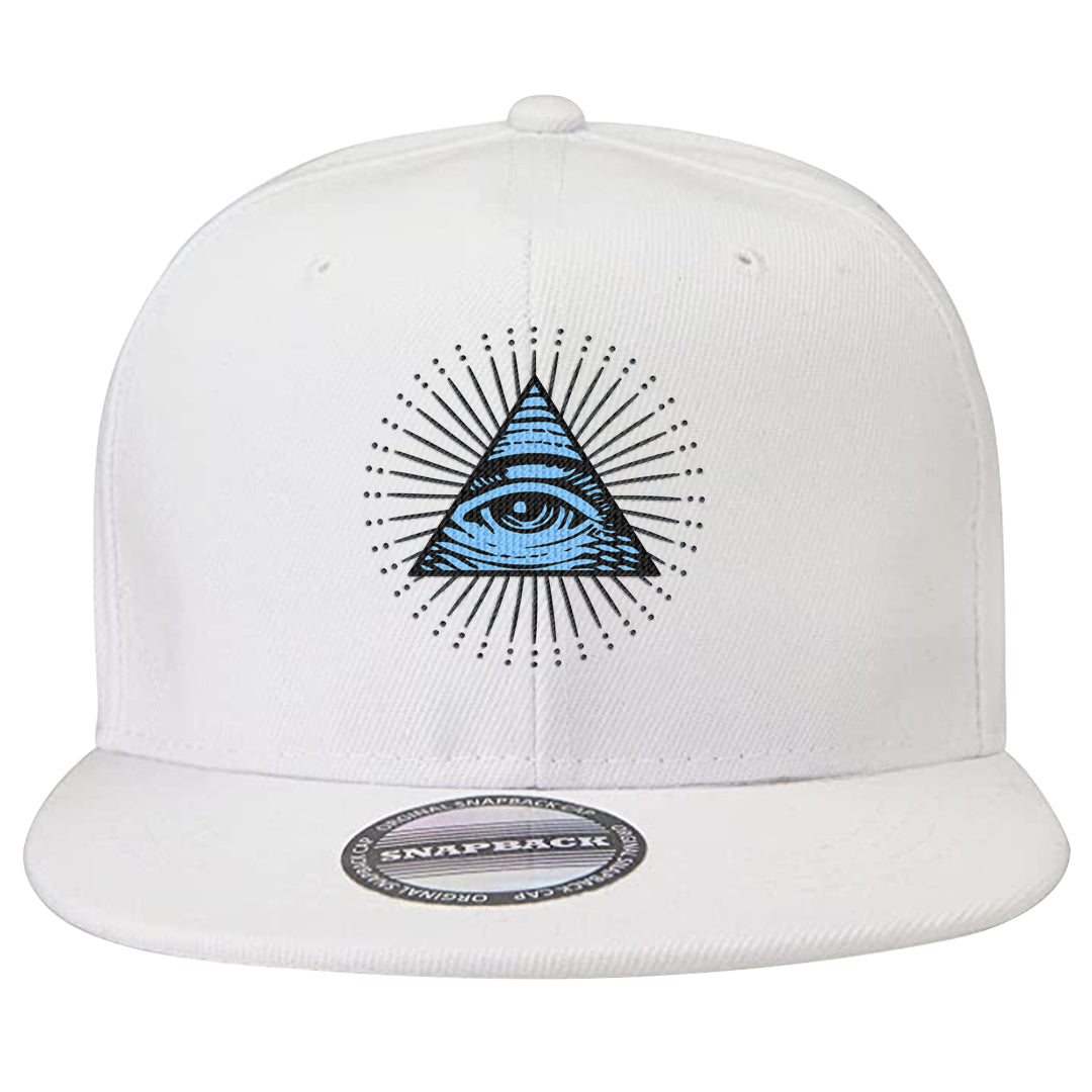 Cool Grey 2s Snapback Hat | All Seeing Eye, White