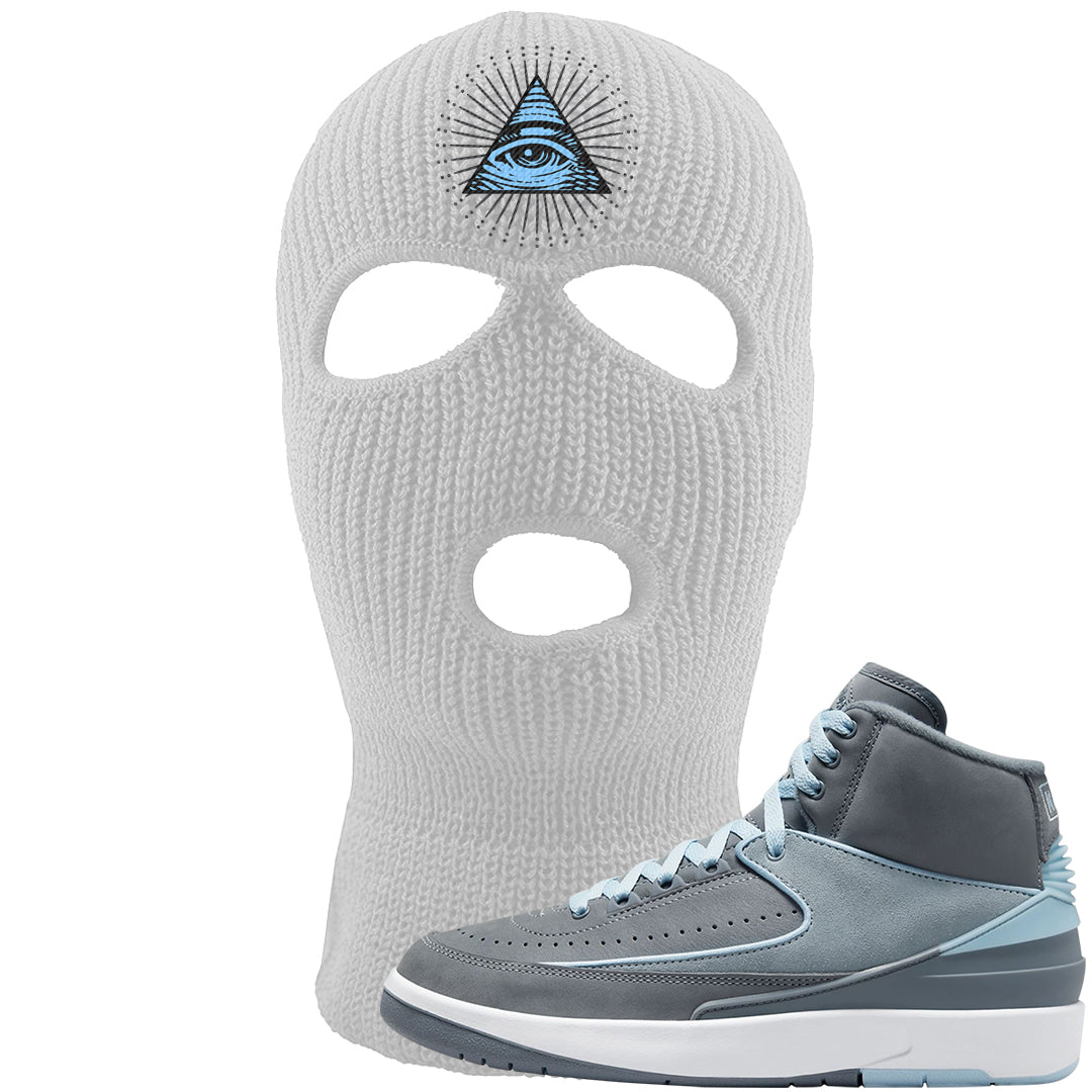 Cool Grey 2s Ski Mask | All Seeing Eye, White
