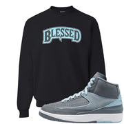 Cool Grey 2s Crewneck Sweatshirt | Blessed Arch, Black