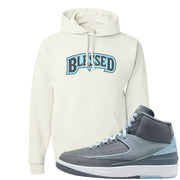 Cool Grey 2s Hoodie | Blessed Arch, White