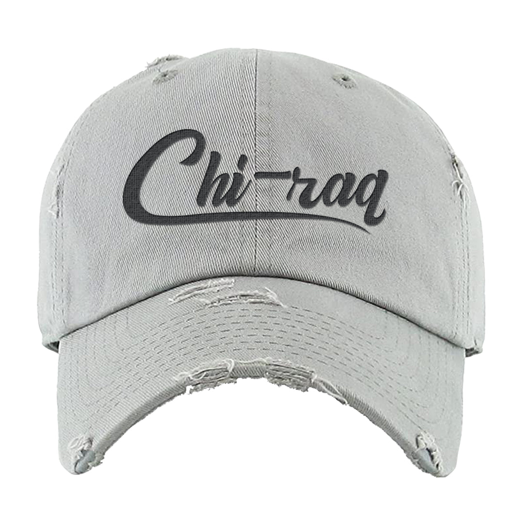 Cool Grey 2s Distressed Dad Hat | Chiraq, Light Gray