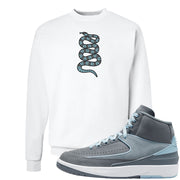 Cool Grey 2s Crewneck Sweatshirt | Coiled Snake, White