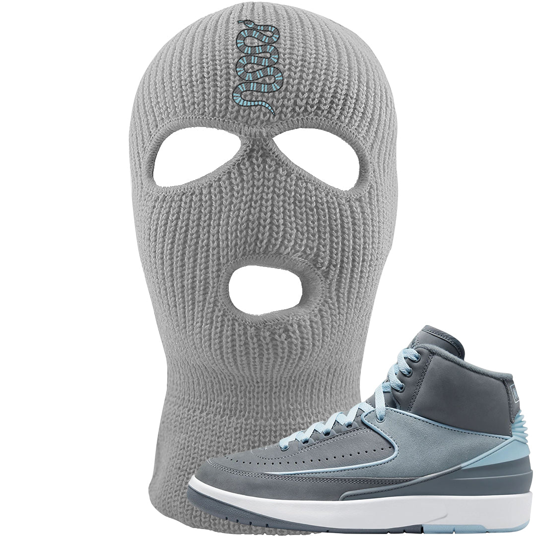 Cool Grey 2s Ski Mask | Coiled Snake, Light Gray