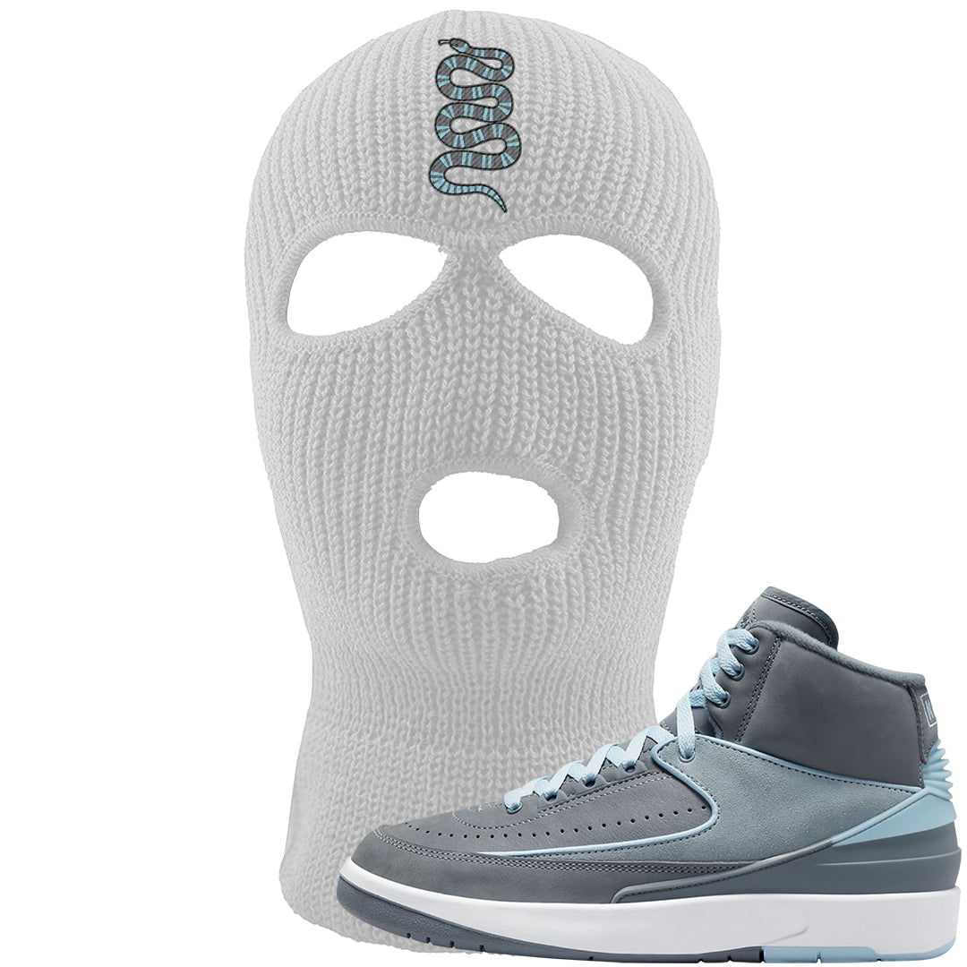 Cool Grey 2s Ski Mask | Coiled Snake, White
