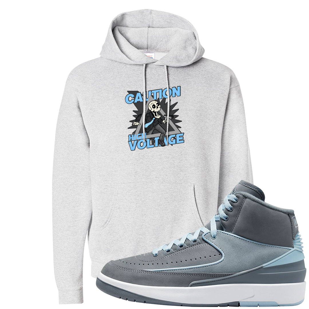 Cool Grey 2s Hoodie | Caution High Voltage, Ash