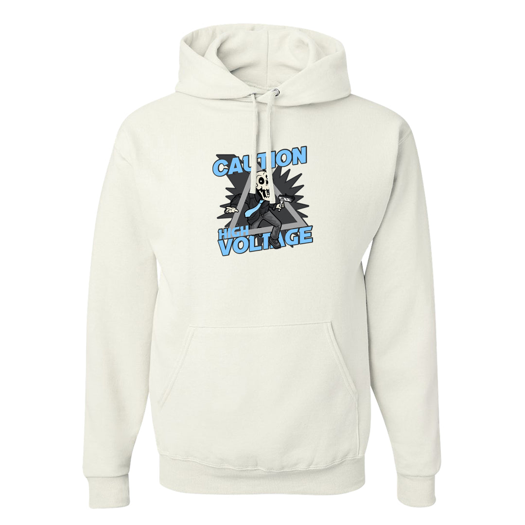 Cool Grey 2s Hoodie | Caution High Voltage, White