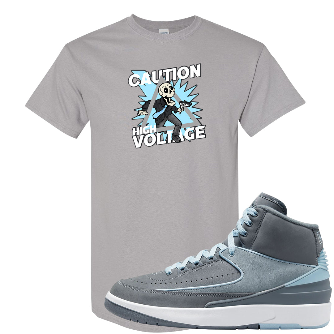Cool Grey 2s T Shirt | Caution High Voltage, Gravel