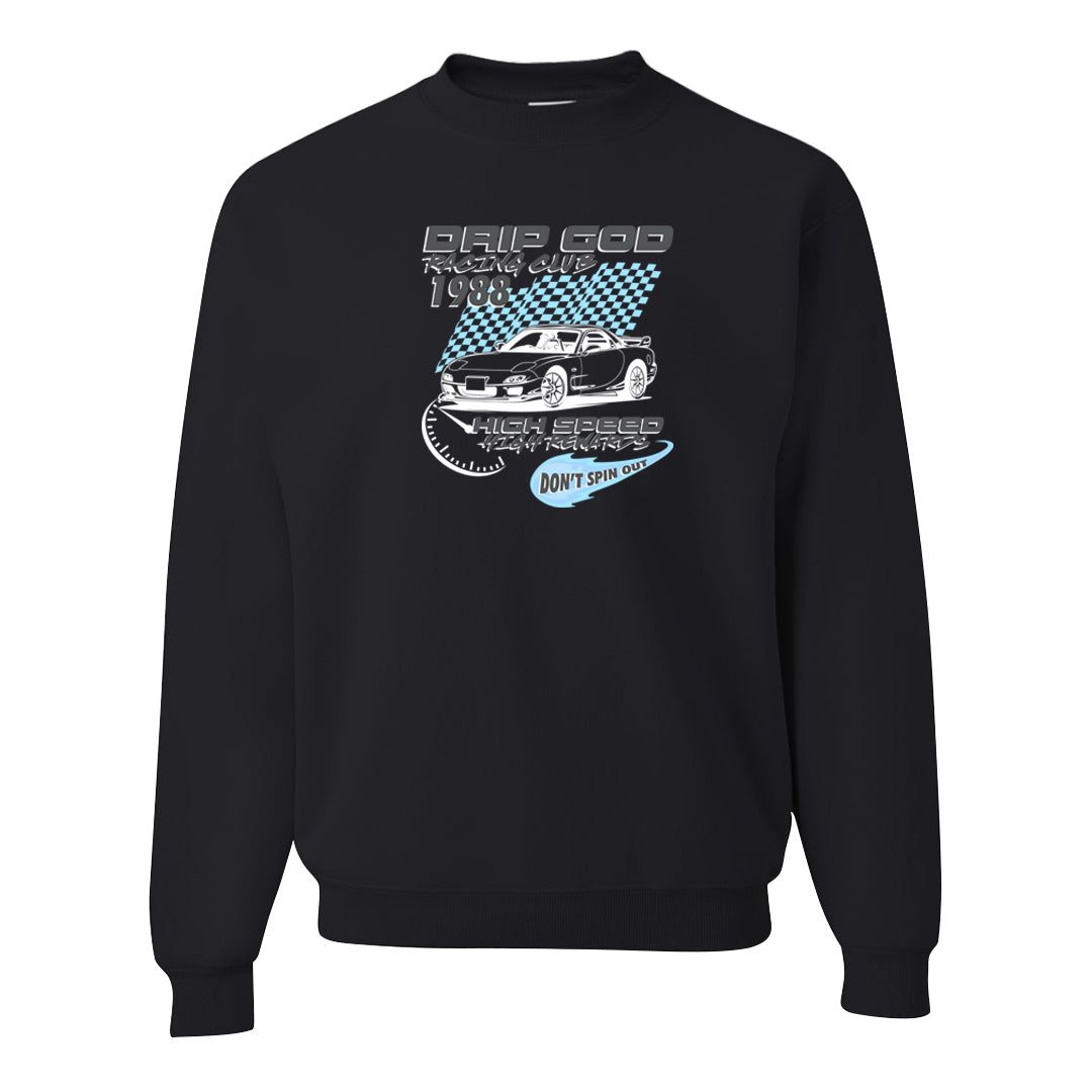 Cool Grey 2s Crewneck Sweatshirt | Drip God Racing Club, Black