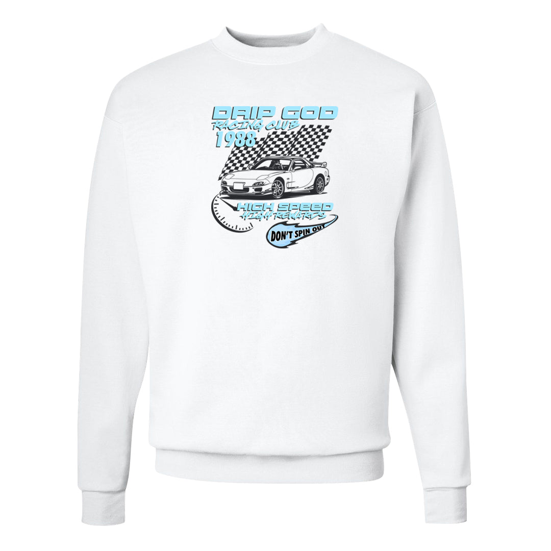 Cool Grey 2s Crewneck Sweatshirt | Drip God Racing Club, White
