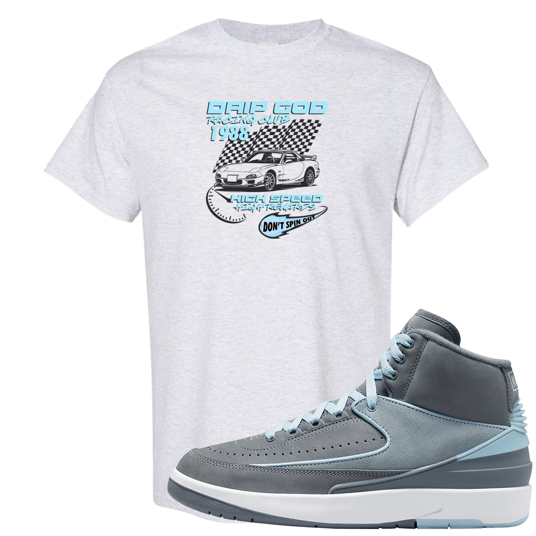 Cool Grey 2s T Shirt | Drip God Racing Club, Ash