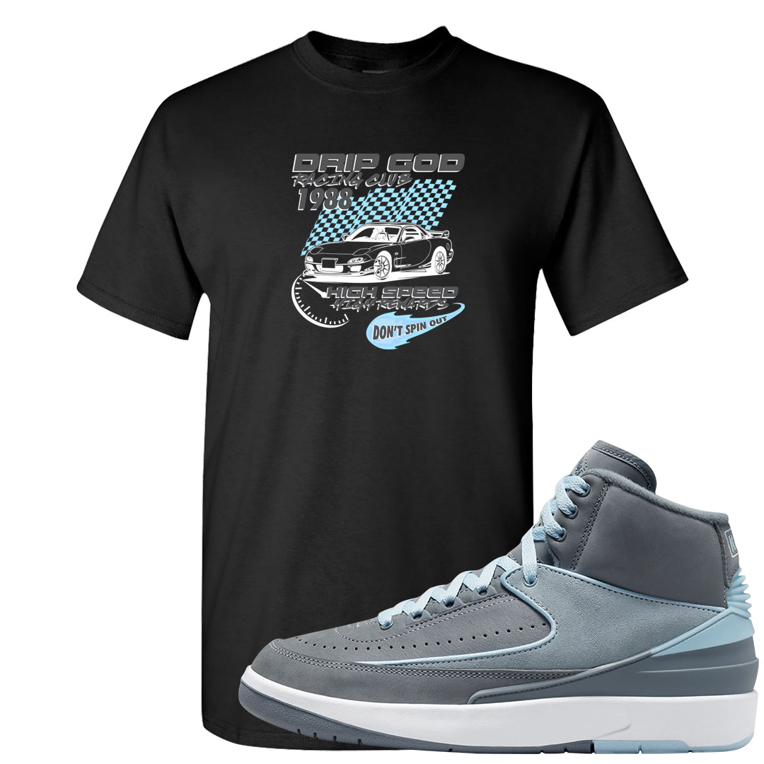 Cool Grey 2s T Shirt | Drip God Racing Club, Black