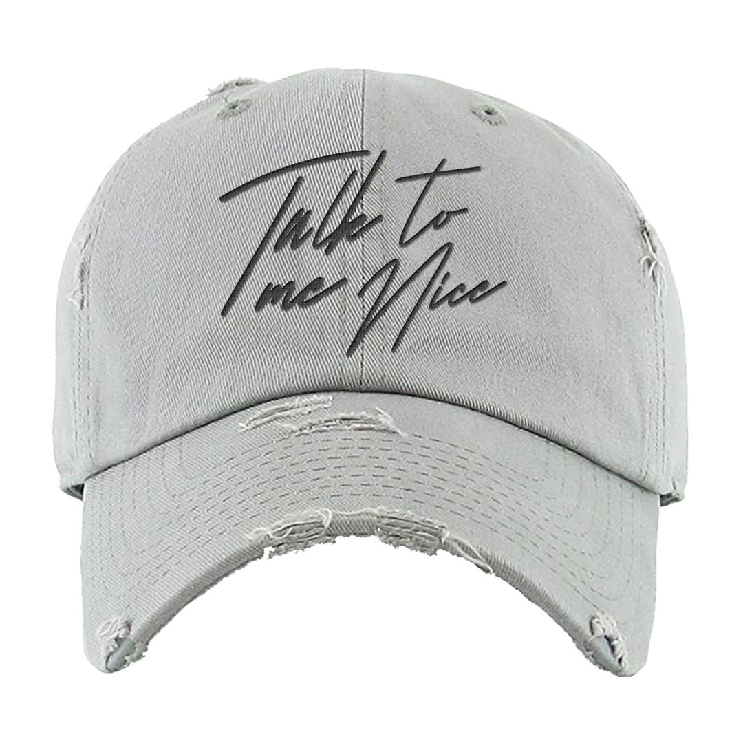 Cool Grey 2s Distressed Dad Hat | Talk To Me Nice, Light Gray