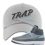 Cool Grey 2s Dad Hat | Trap To Rise Above Poverty, Light Gray