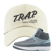 Cool Grey 2s Dad Hat | Trap To Rise Above Poverty, White