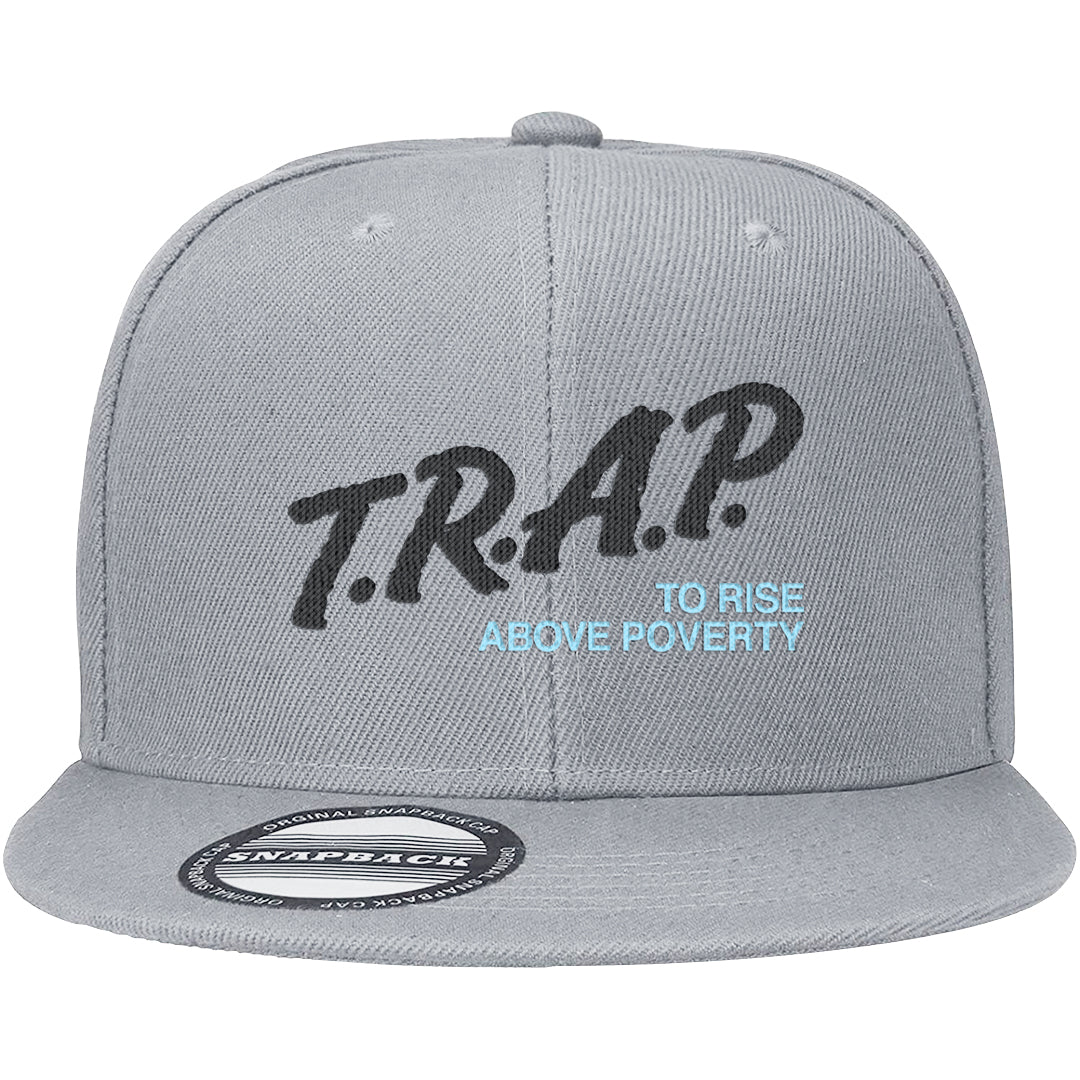Cool Grey 2s Snapback Hat | Trap To Rise Above Poverty, Light Gray