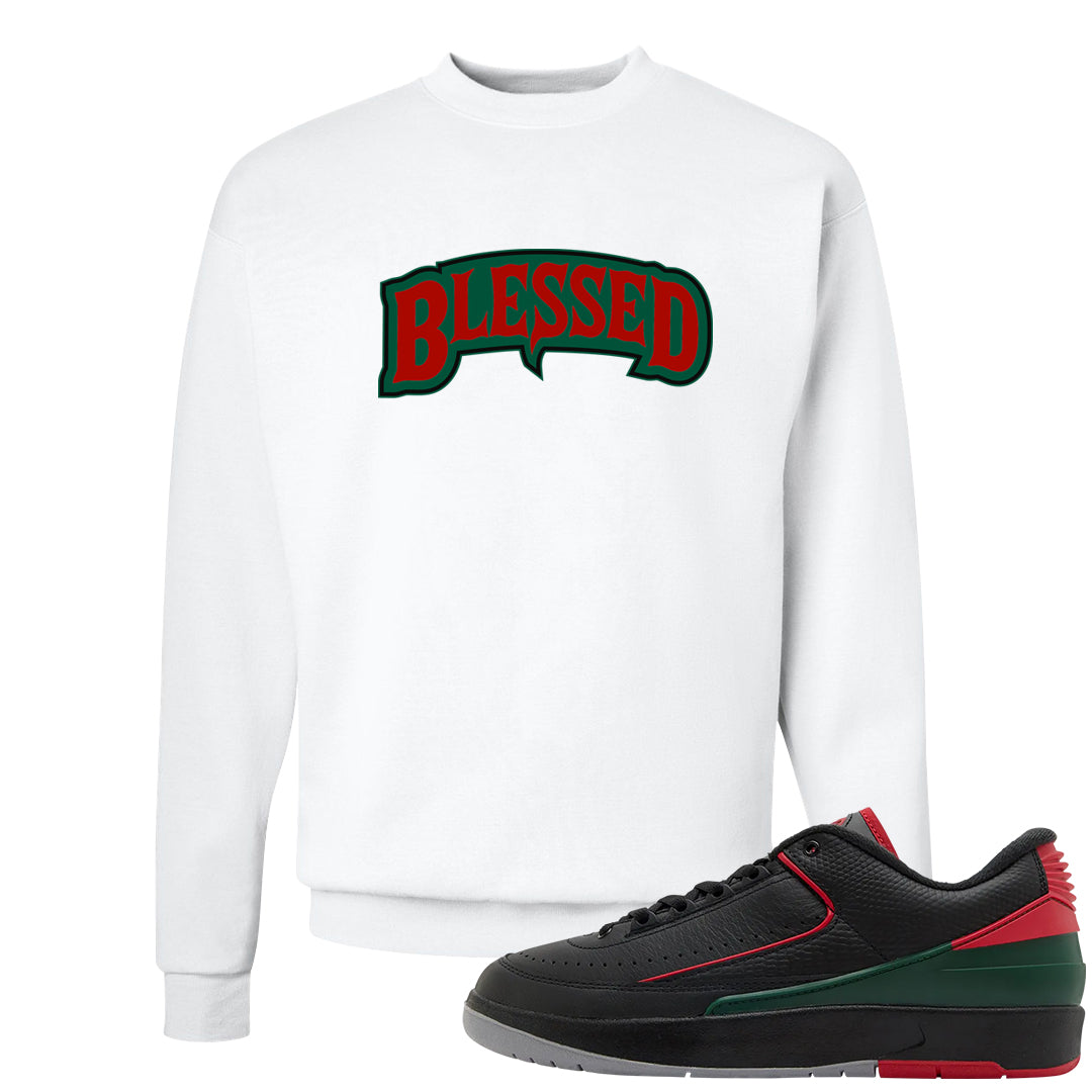 Italy Low 2s Crewneck Sweatshirt | Blessed Arch, White