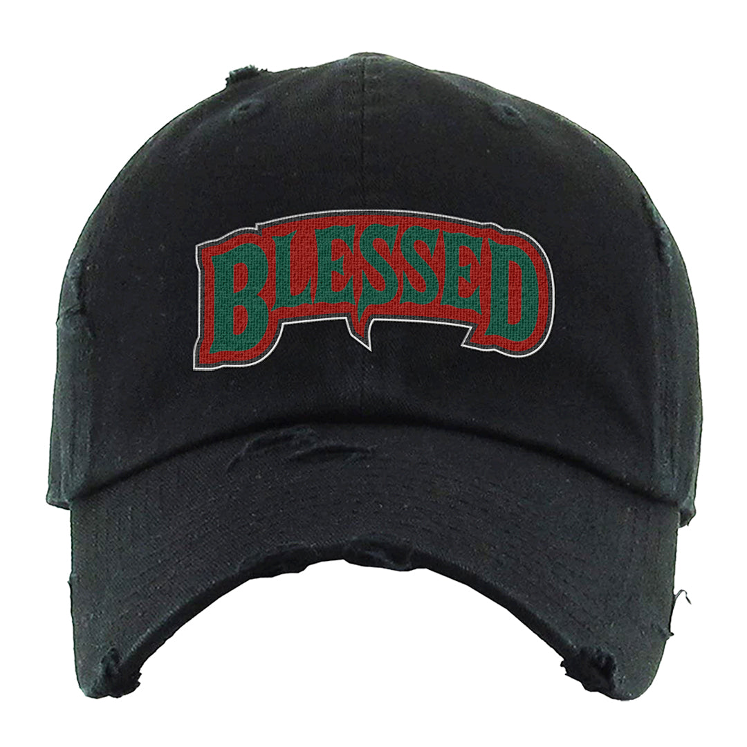 Italy Low 2s Distressed Dad Hat | Blessed Arch, Black