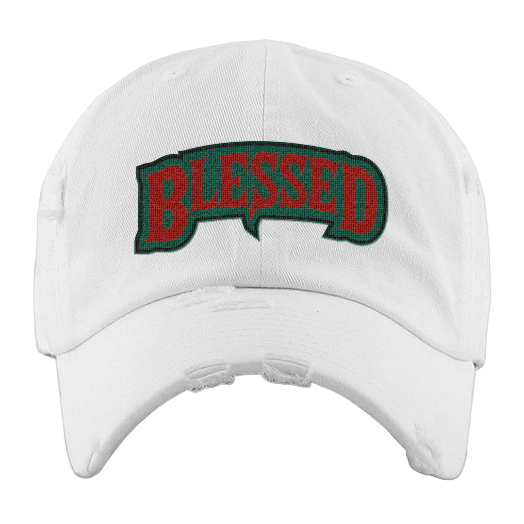 Italy Low 2s Distressed Dad Hat | Blessed Arch, White