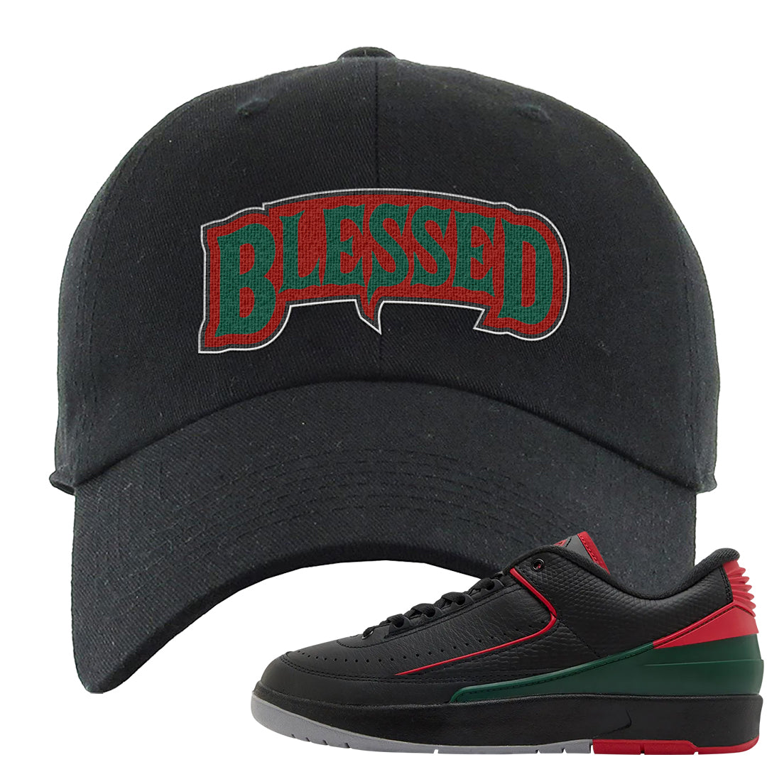 Italy Low 2s Dad Hat | Blessed Arch, Black